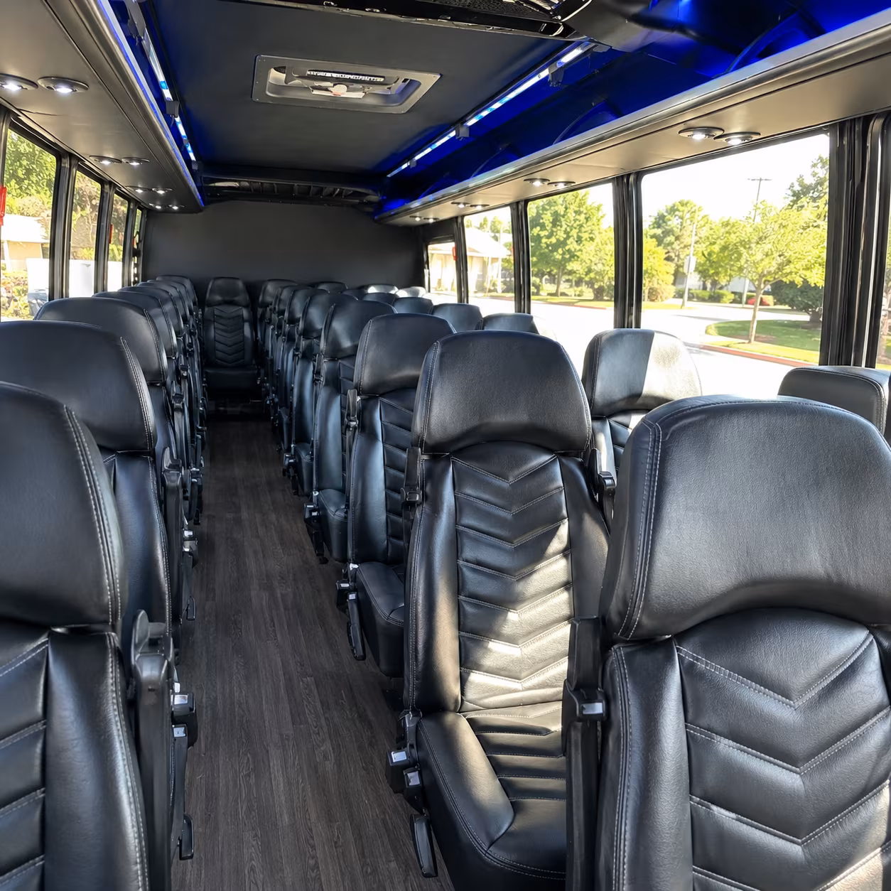 miami beach 28 passenger minibus inside