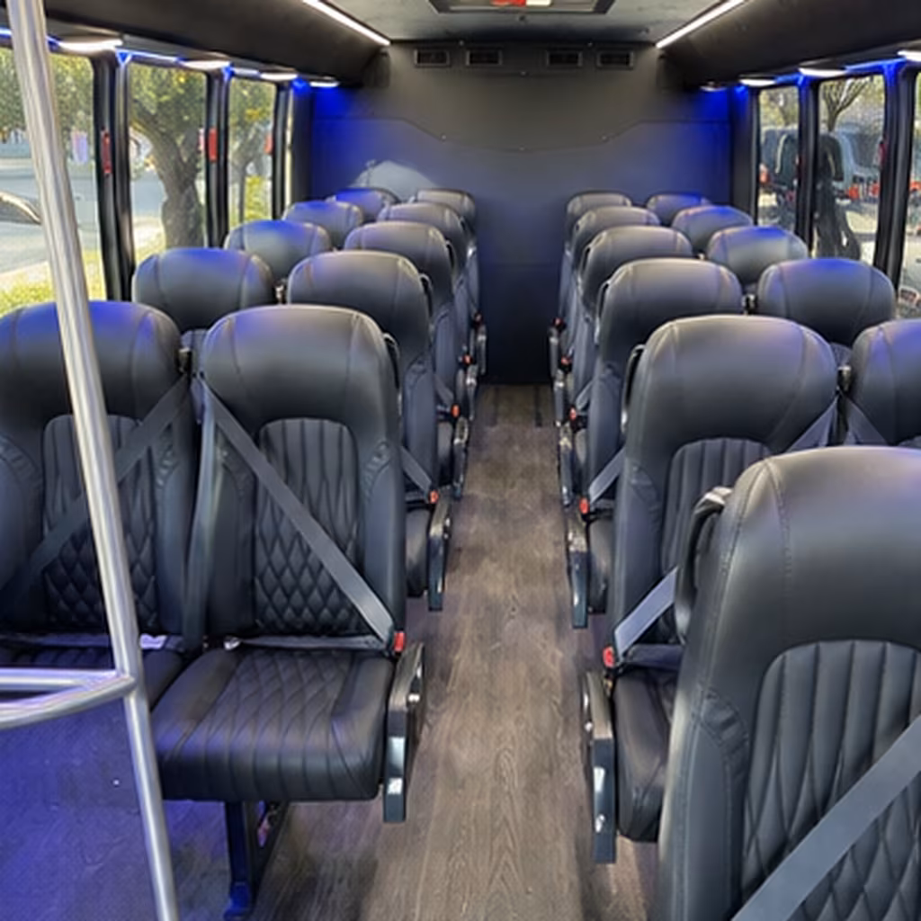 miami beach 28 passenger minibus interior
