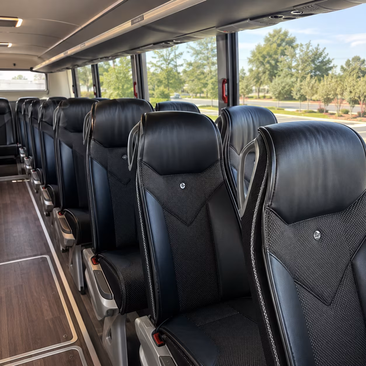 miami beach 45 passenger charter bus interior