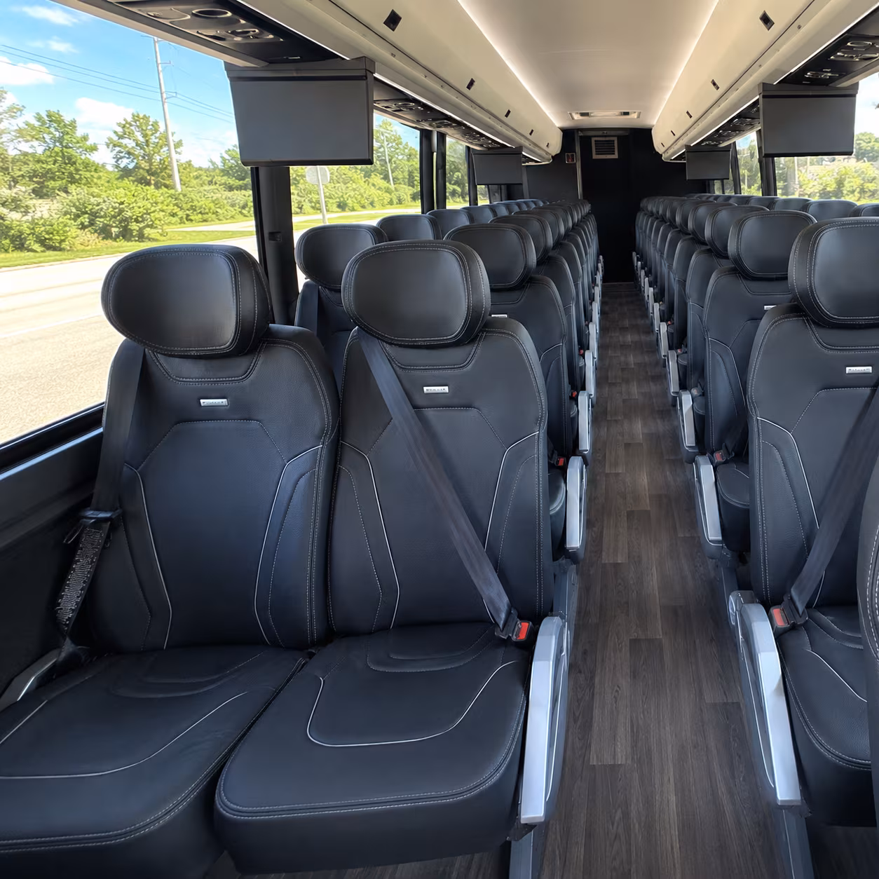 miami beach 47 passenger charter bus inside