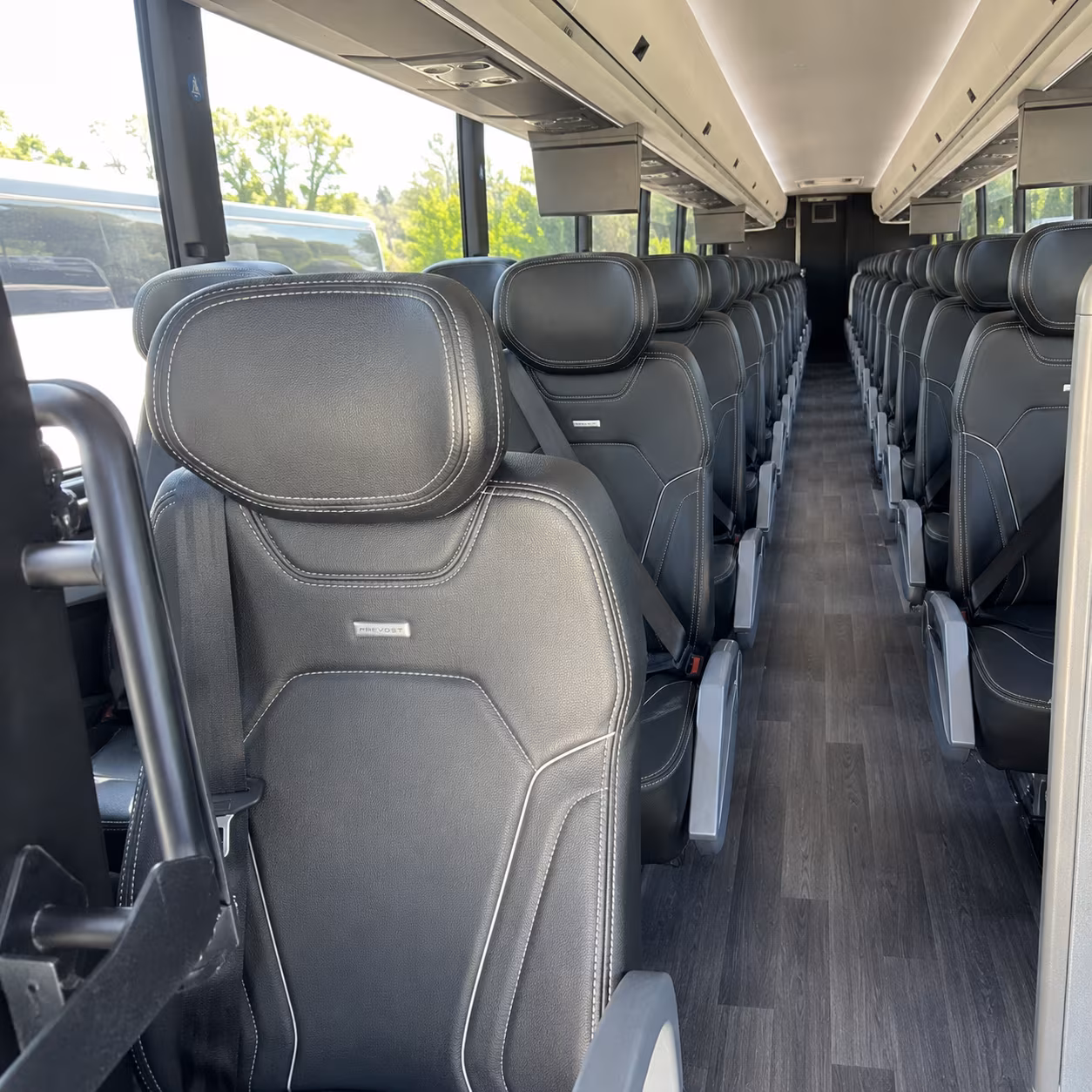 miami beach 47 passenger charter bus interior